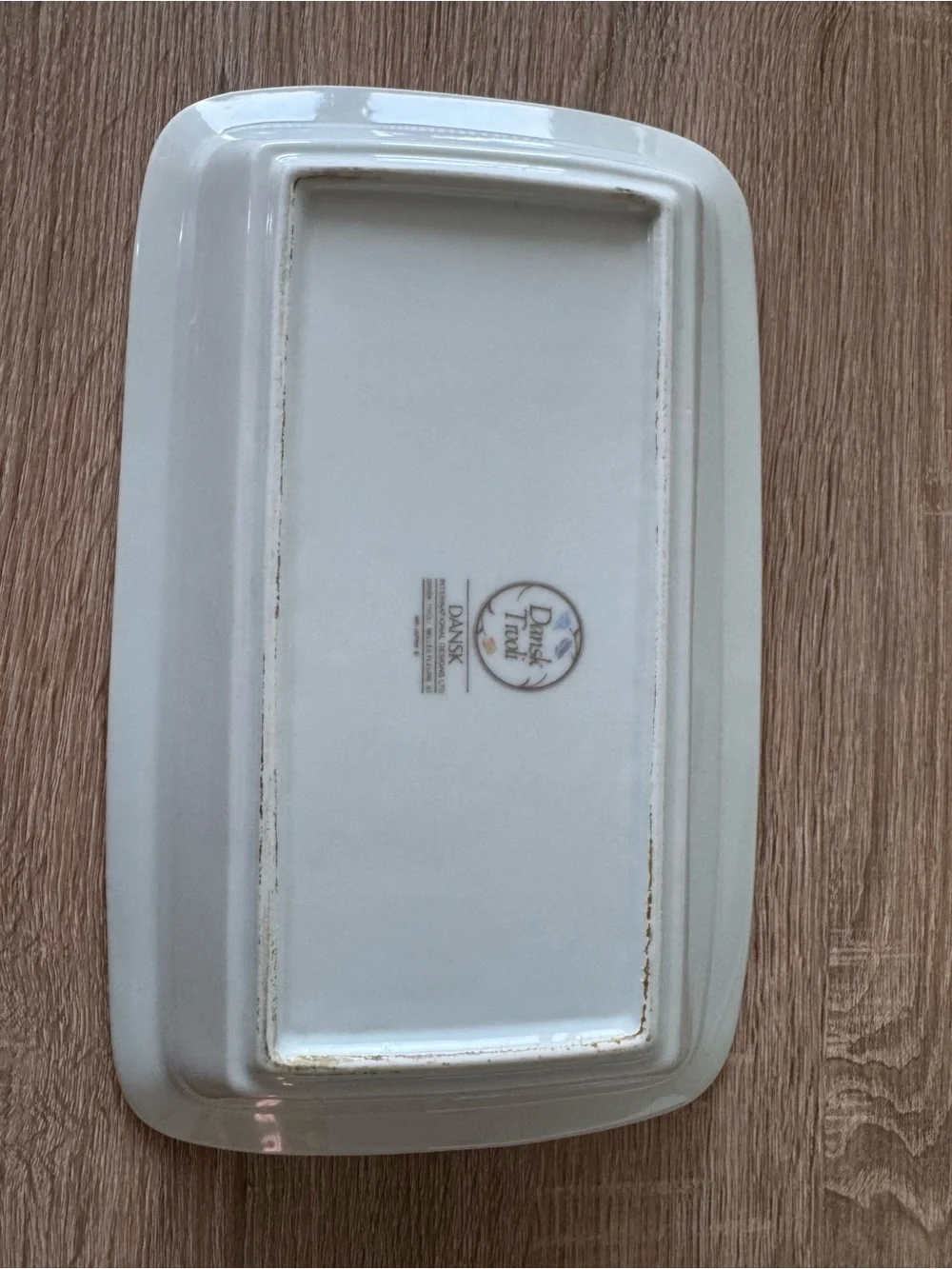 Dansk Tivoli Belles Fleurs Taupe floral pattern Baking Dish 13 in VTG